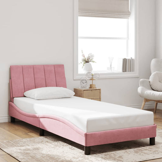 Giroletto con Testiera Rosa 90x190 cm in Velluto