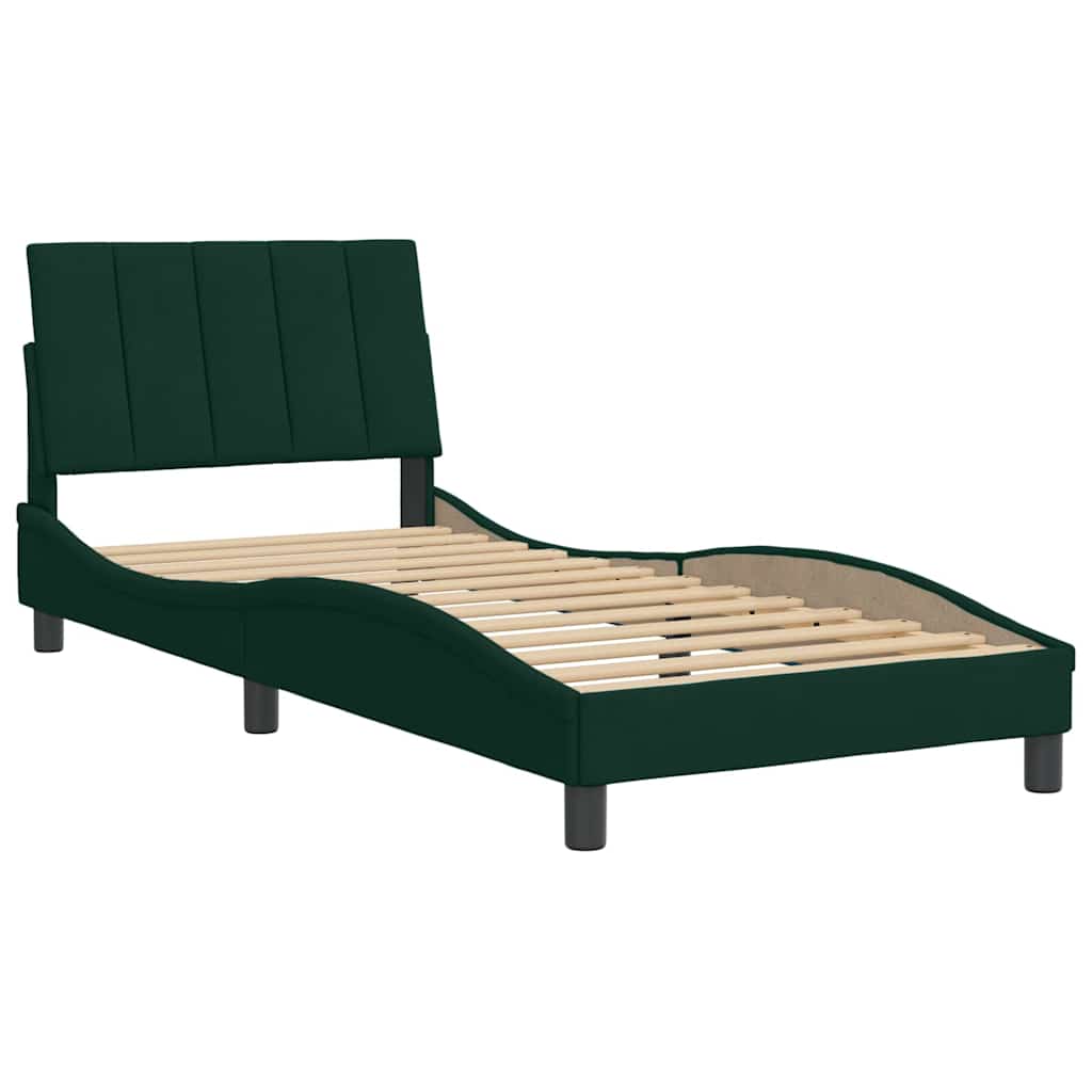Giroletto senza Materasso Hanko Verde Scuro 90x200 cm in Velluto | homemem39
