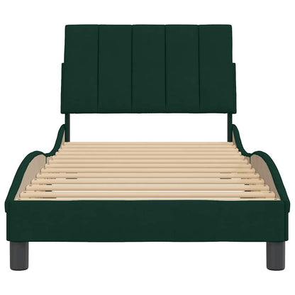 Giroletto senza Materasso Hanko Verde Scuro 90x200 cm in Velluto | homemem39