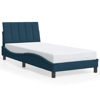 Giroletto senza Materasso Hanko Blu 90x200 cm in Velluto | homemem39