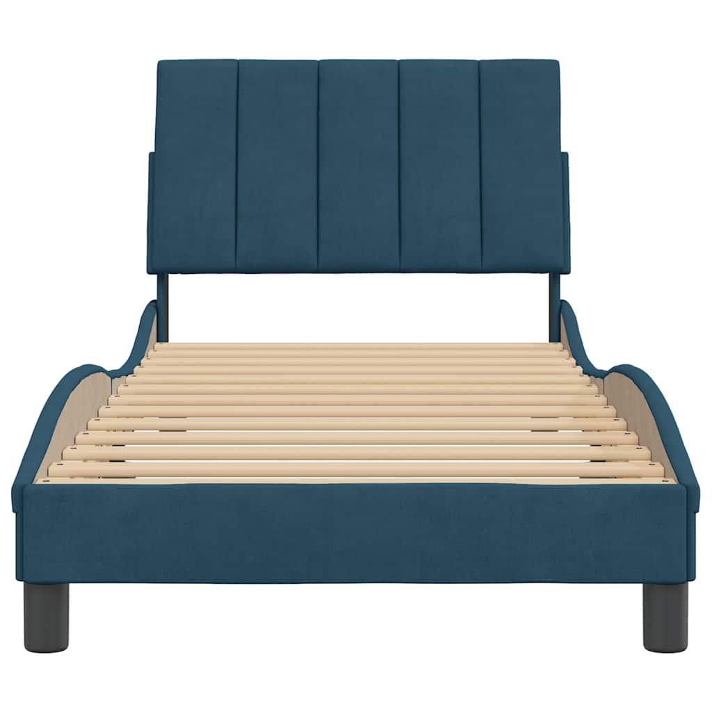 Giroletto senza Materasso Hanko Blu 90x200 cm in Velluto | homemem39