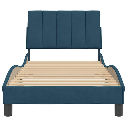 Giroletto senza Materasso Hanko Blu 90x200 cm in Velluto | homemem39