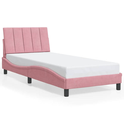 Giroletto senza Materasso Hanko Rosa 90x200 cm in Velluto | homemem39