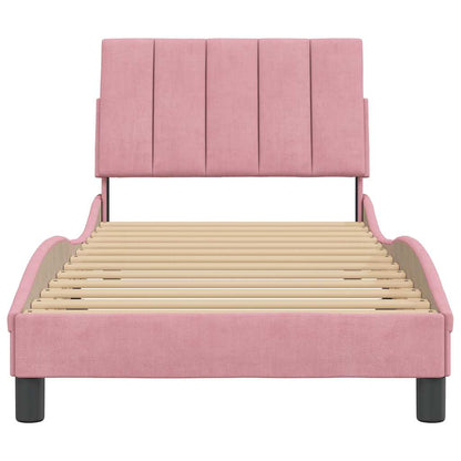 Giroletto senza Materasso Hanko Rosa 90x200 cm in Velluto | homemem39