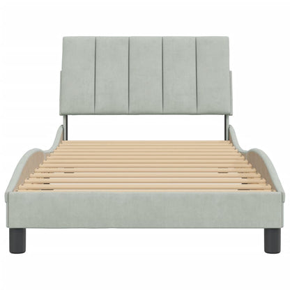 Giroletto senza Materasso Grigio Chiaro 100x200 cm Velluto
