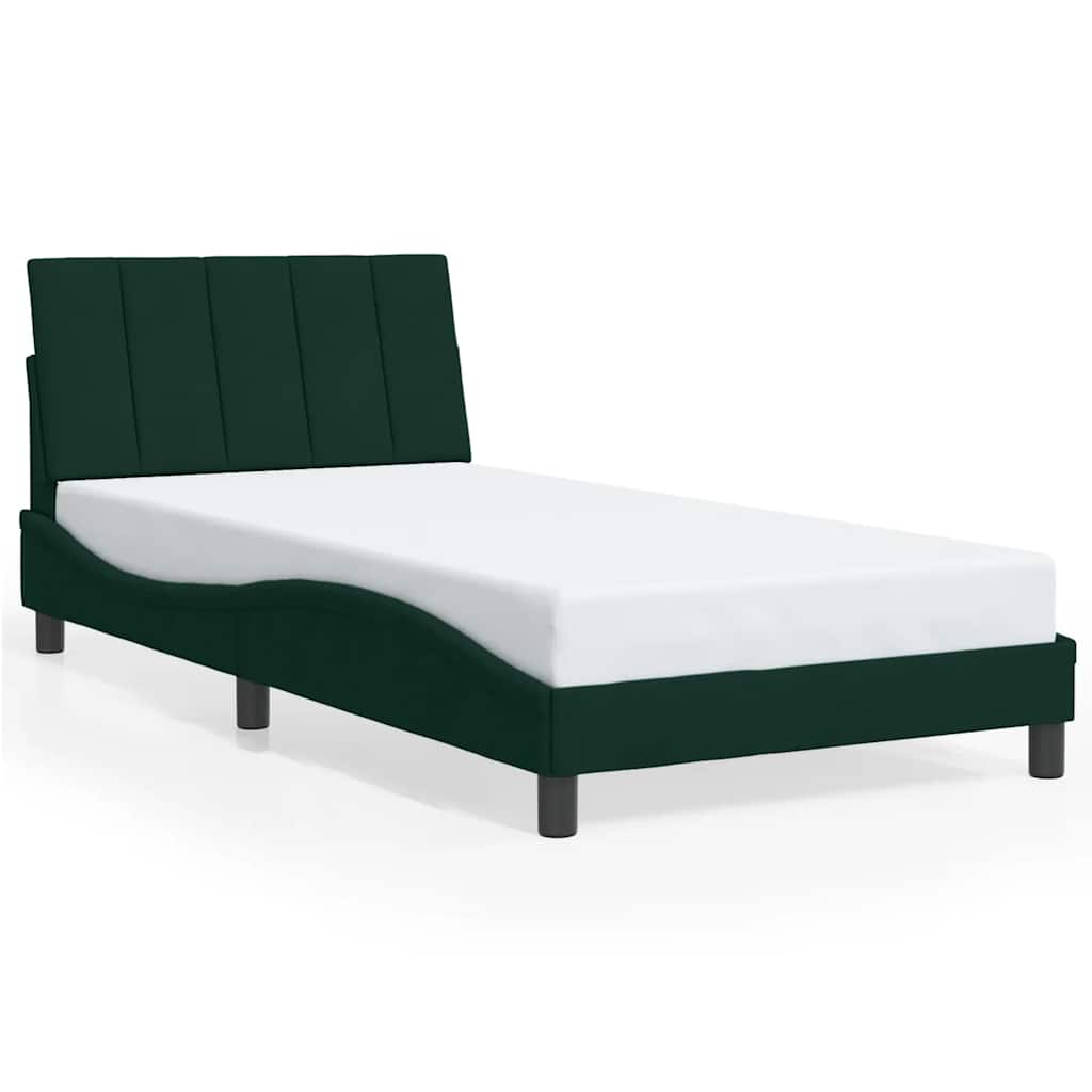 Giroletto senza Materasso Hanko Verde Scuro 100x200 cm in Velluto | homemem39