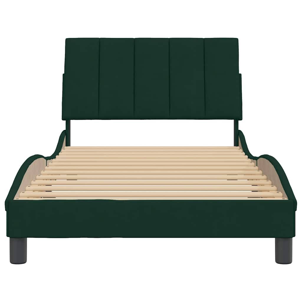 Giroletto senza Materasso Hanko Verde Scuro 100x200 cm in Velluto | homemem39