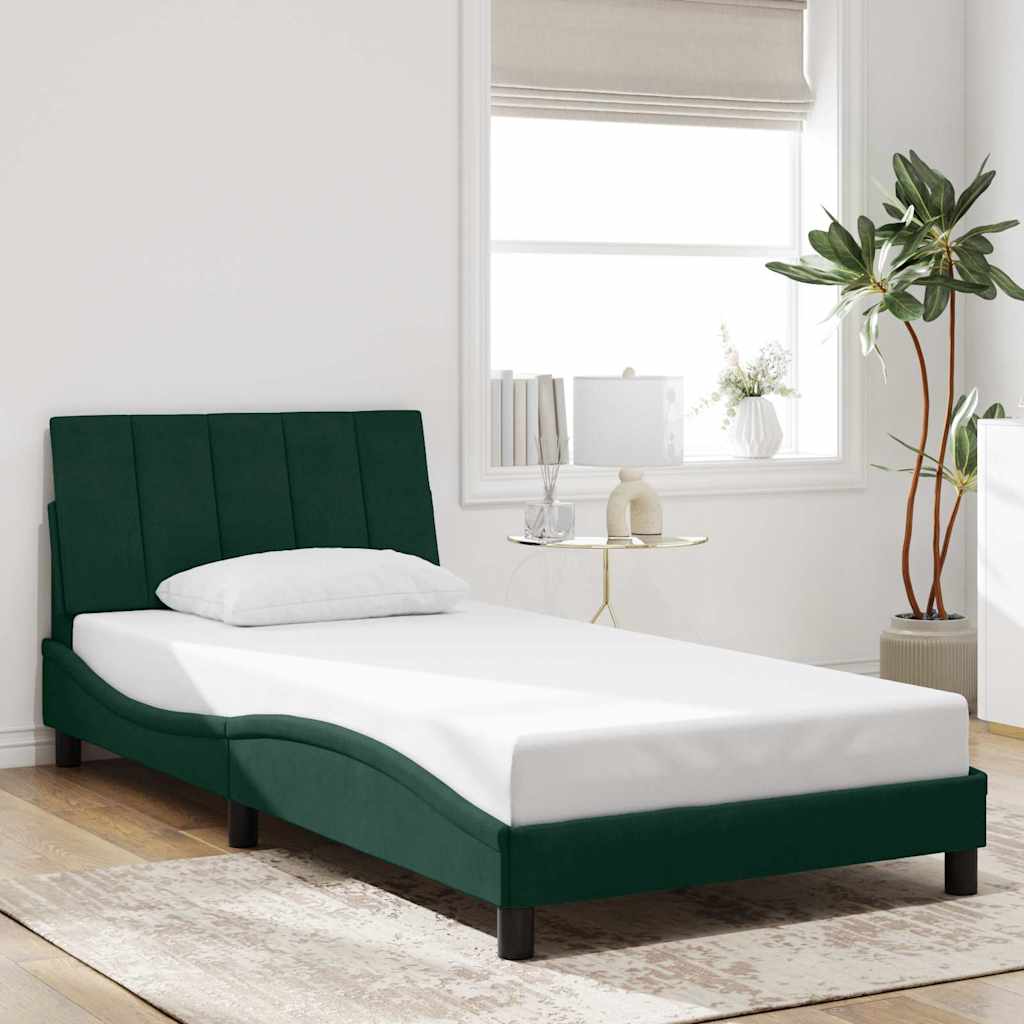 Giroletto senza Materasso Hanko Verde Scuro 100x200 cm in Velluto | homemem39