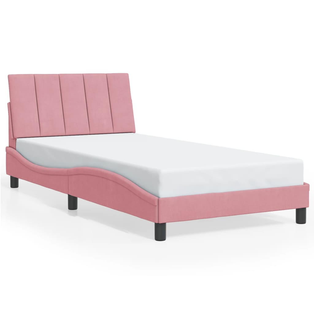 Giroletto con Testiera Rosa 100x200 cm in Velluto