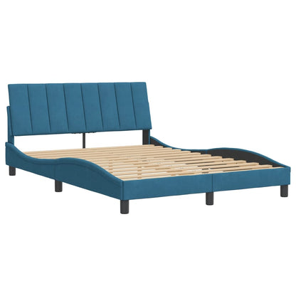 Giroletto con Testiera Blu 140x190 cm in Velluto