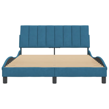 Giroletto con Testiera Blu 140x190 cm in Velluto