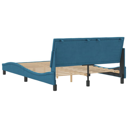 Giroletto con Testiera Blu 140x190 cm in Velluto