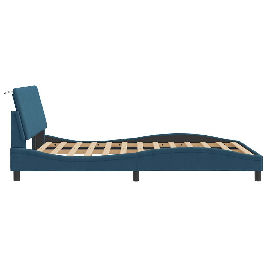 Giroletto senza Materasso Hanko Blu 140x200 cm in Velluto | homemem39