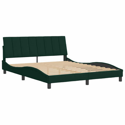 Giroletto senza Materasso Hanko Verde Scuro 160x200 cm in Velluto | homemem39