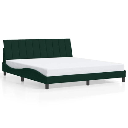 Giroletto senza Materasso Hanko Verde Scuro 180x200 cm Velluto