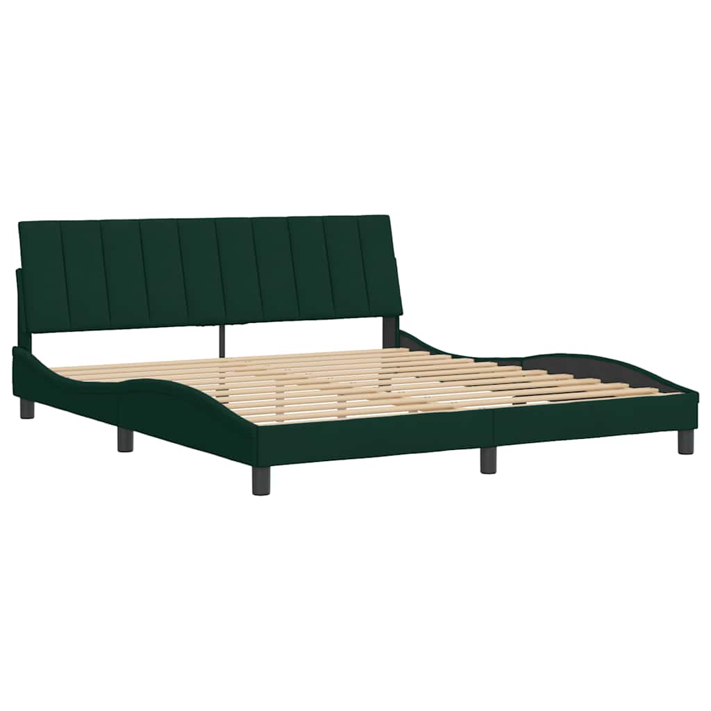 Giroletto senza Materasso Hanko Verde Scuro 180x200 cm Velluto