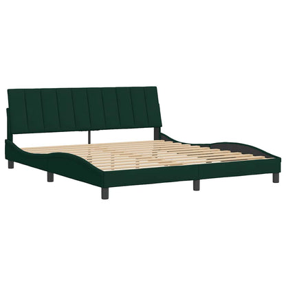 Giroletto senza Materasso Hanko Verde Scuro 180x200 cm Velluto