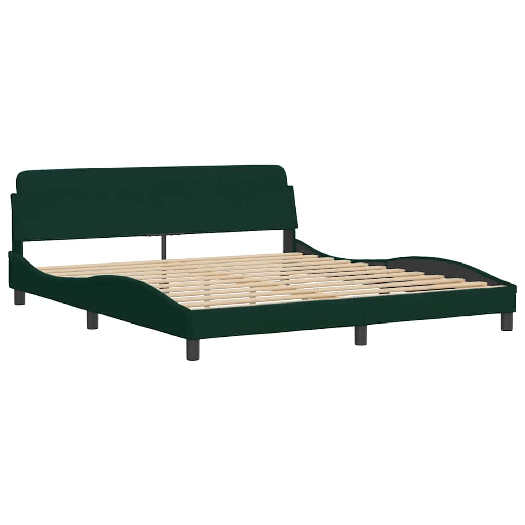 Giroletto senza Materasso Hanko Verde Scuro 180x200 cm Velluto