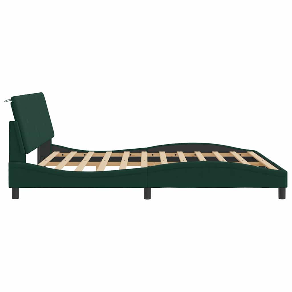 Giroletto senza Materasso Hanko Verde Scuro 180x200 cm Velluto