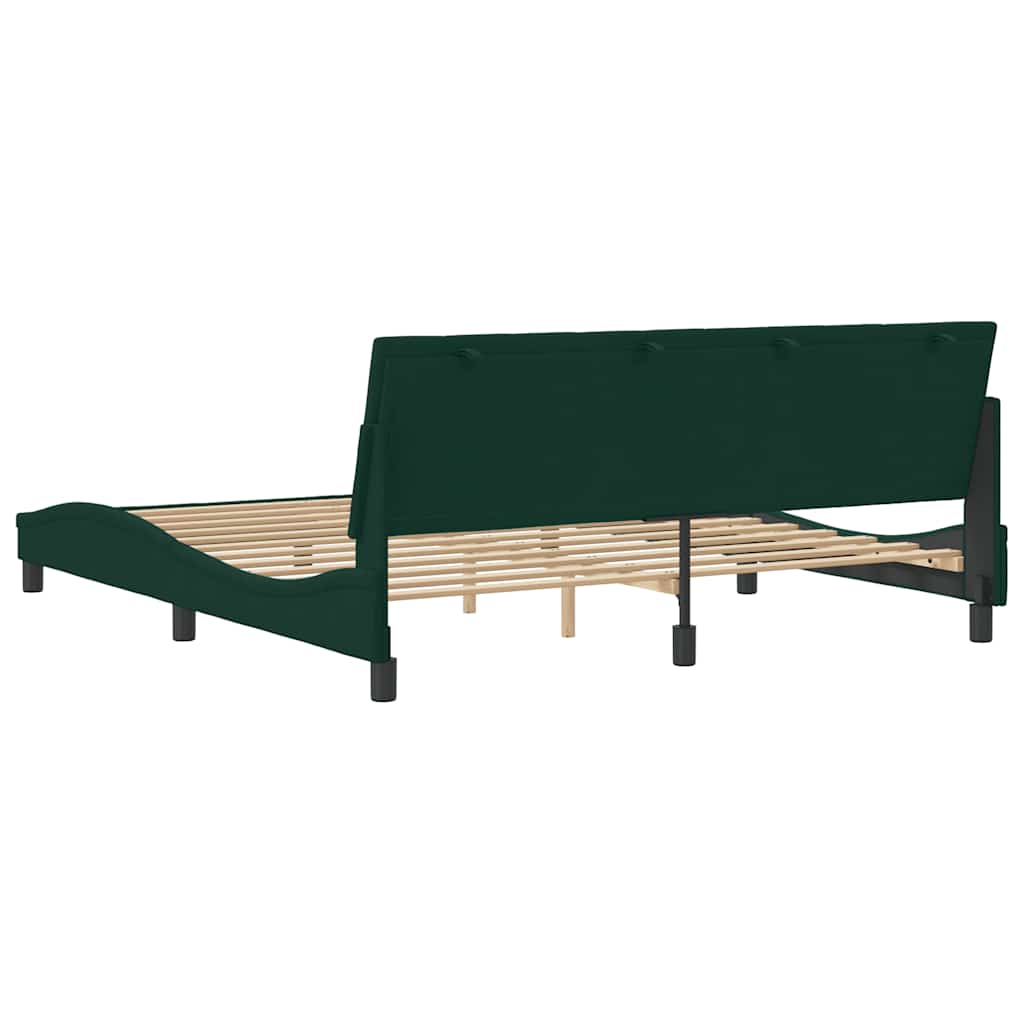 Giroletto senza Materasso Hanko Verde Scuro 180x200 cm Velluto