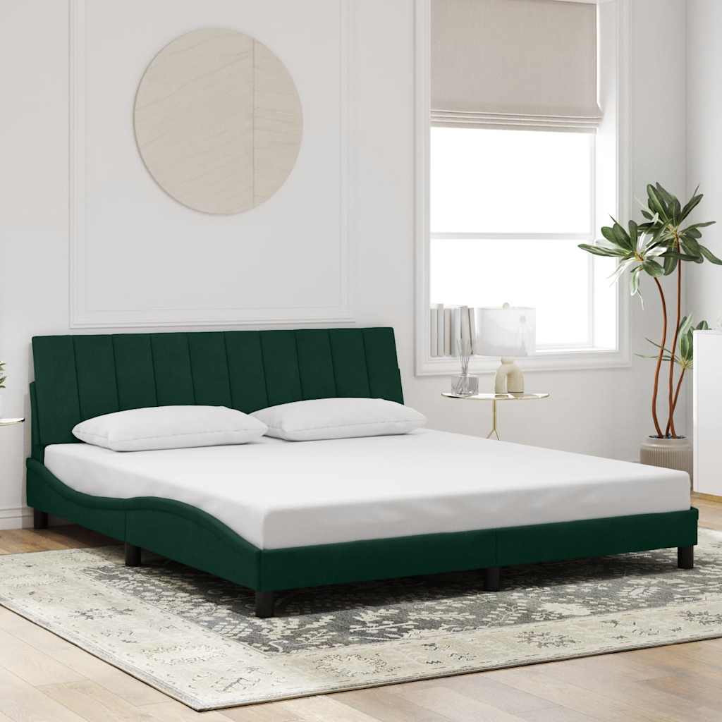 Giroletto senza Materasso Hanko Verde Scuro 180x200 cm Velluto