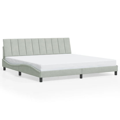 Giroletto senza Materasso Grigio Chiaro 200x200 cm Velluto