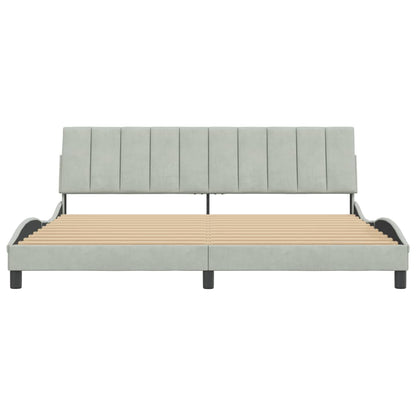 Giroletto senza Materasso Grigio Chiaro 200x200 cm Velluto