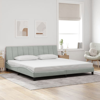 Giroletto senza Materasso Grigio Chiaro 200x200 cm Velluto