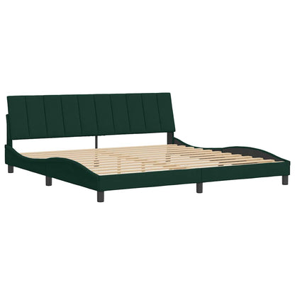 Giroletto senza Materasso Hanko Verde Scuro 200x200 cm in Velluto