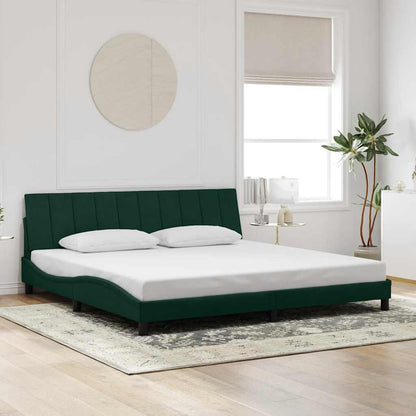 Giroletto senza Materasso Hanko Verde Scuro 200x200 cm in Velluto