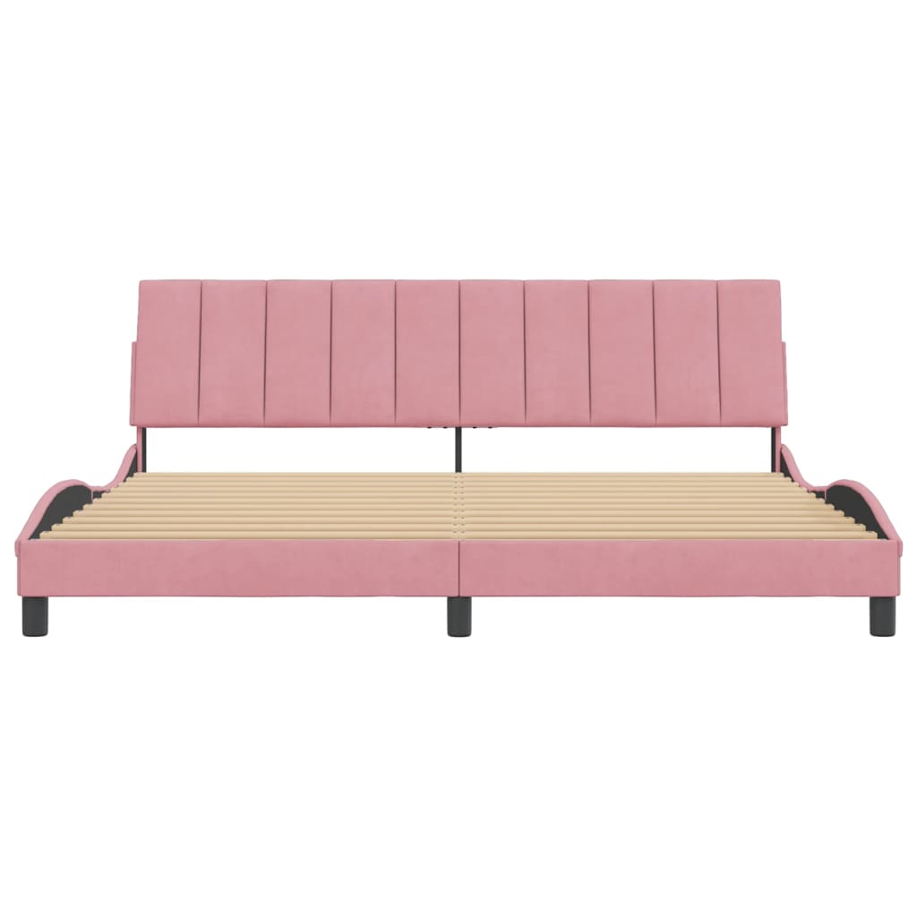 Giroletto con Testiera Rosa 200x200 cm in Velluto