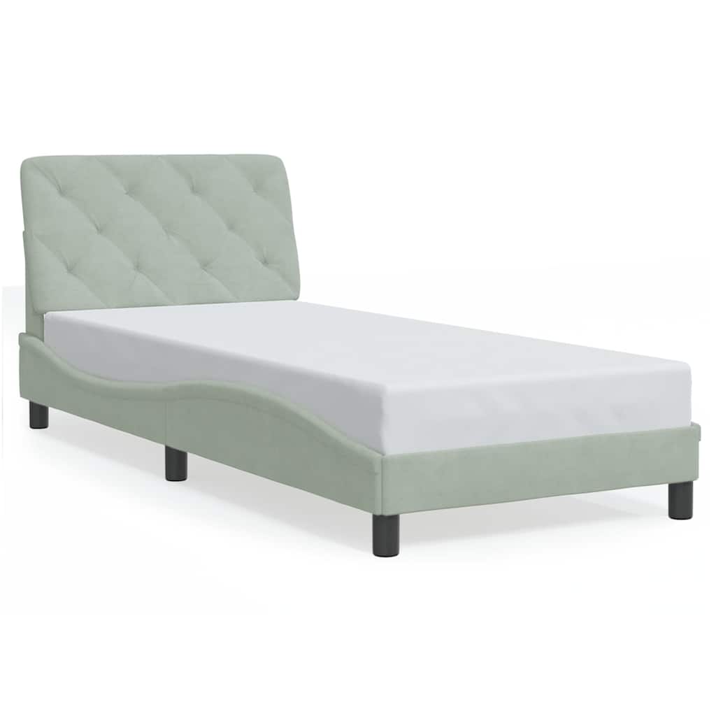 Giroletto senza Materasso Grigio Chiaro 80x200 cm Velluto | homemem39