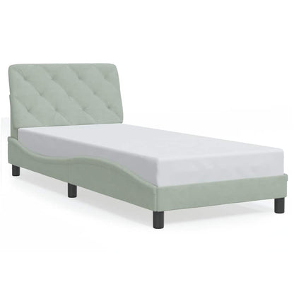 Giroletto senza Materasso Grigio Chiaro 80x200 cm Velluto | homemem39