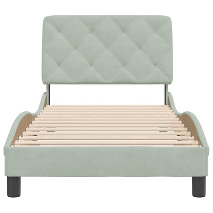 Giroletto senza Materasso Grigio Chiaro 80x200 cm Velluto | homemem39