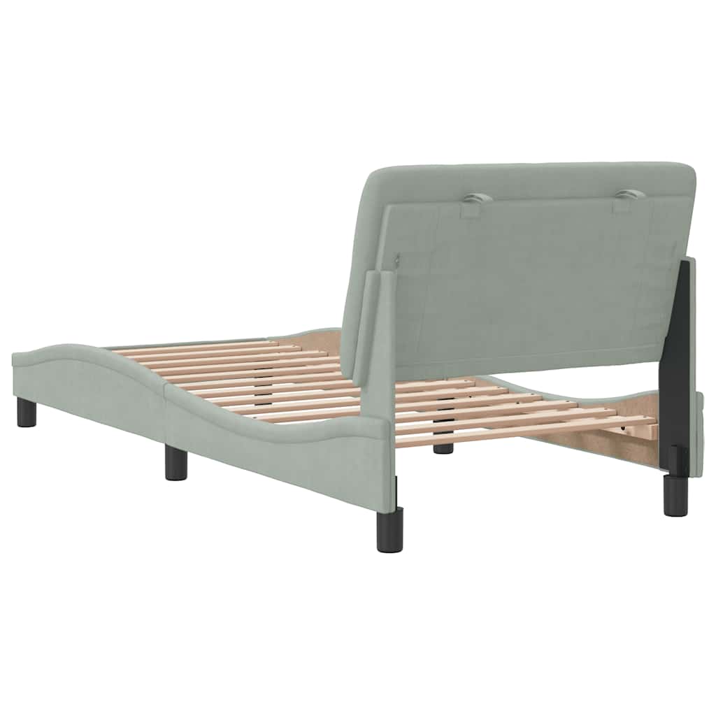 Giroletto senza Materasso Grigio Chiaro 80x200 cm Velluto | homemem39