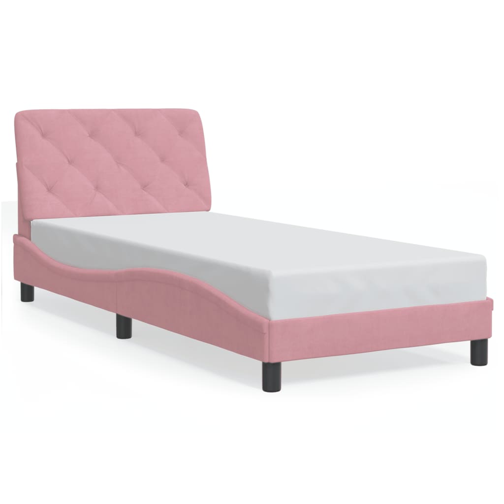 Giroletto con Testiera Rosa 80x200 cm in Velluto