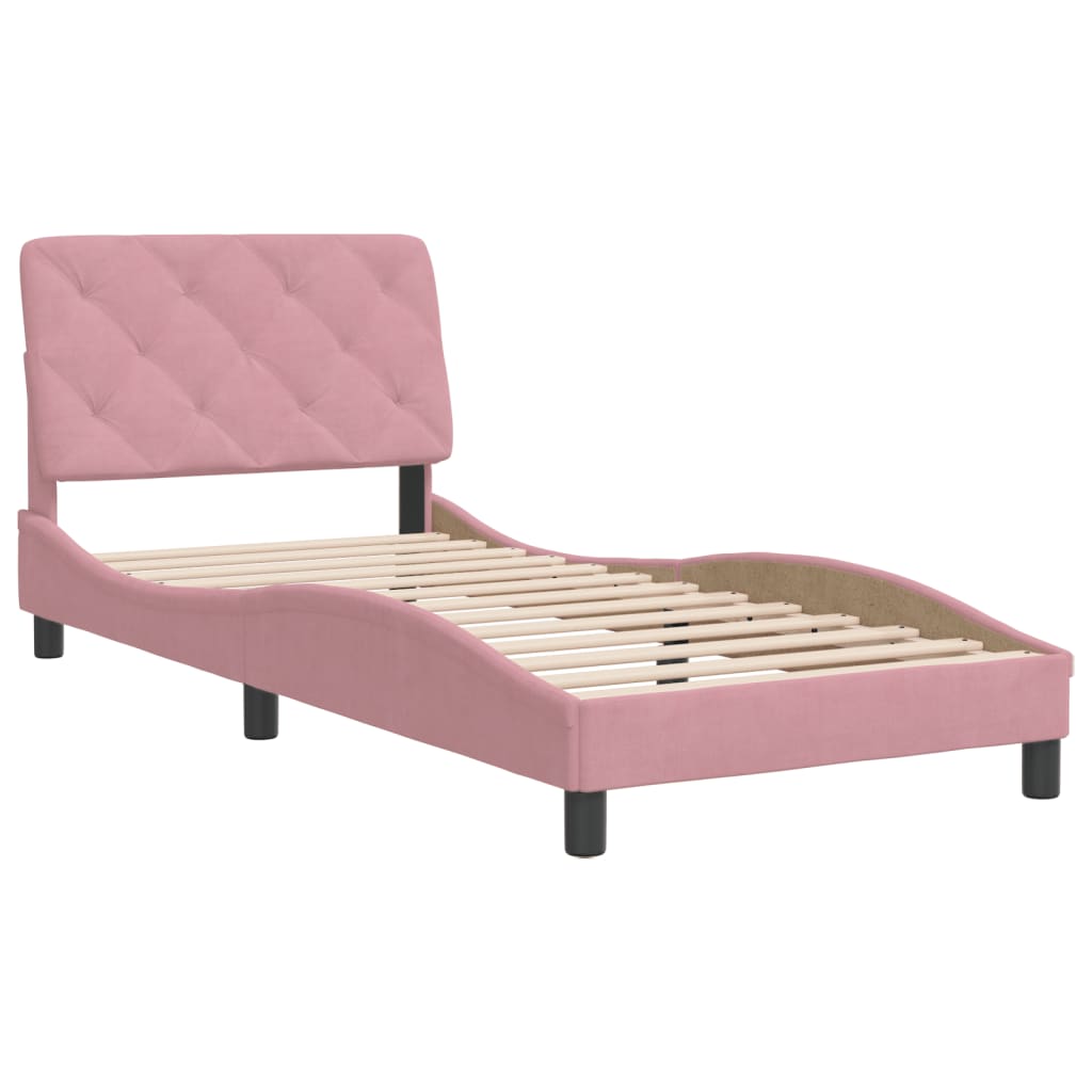 Giroletto con Testiera Rosa 80x200 cm in Velluto