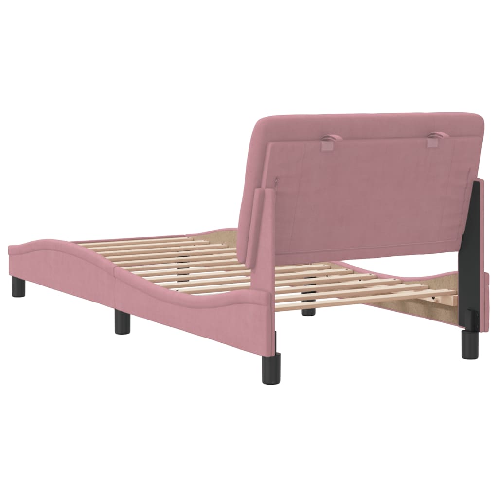 Giroletto con Testiera Rosa 80x200 cm in Velluto