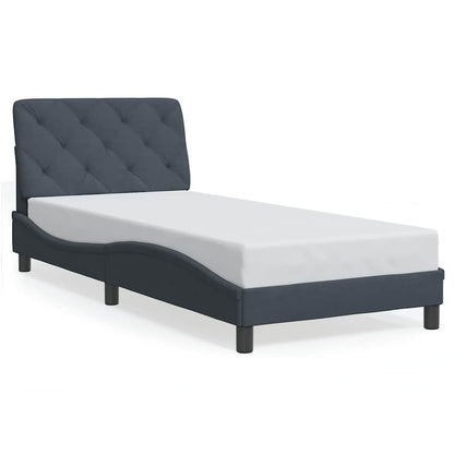 Giroletto senza Materasso Grigio Scuro 90x190 cm Velluto | homemem39
