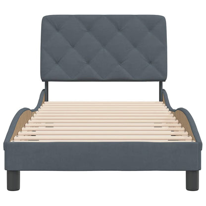 Giroletto senza Materasso Grigio Scuro 90x190 cm Velluto | homemem39
