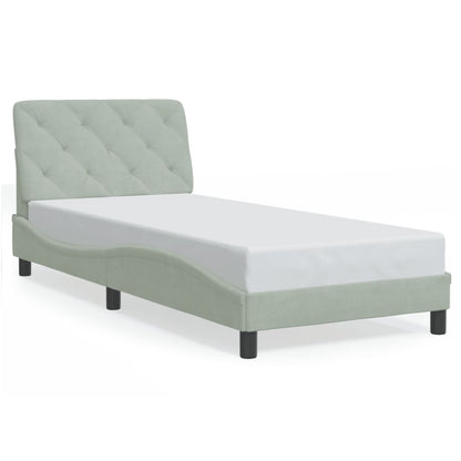 Giroletto senza Materasso Grigio Chiaro 90x200 cm Velluto