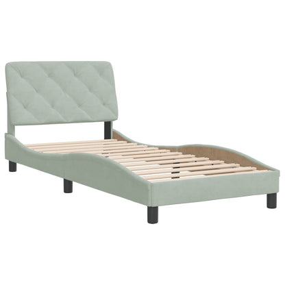 Giroletto senza Materasso Grigio Chiaro 90x200 cm Velluto