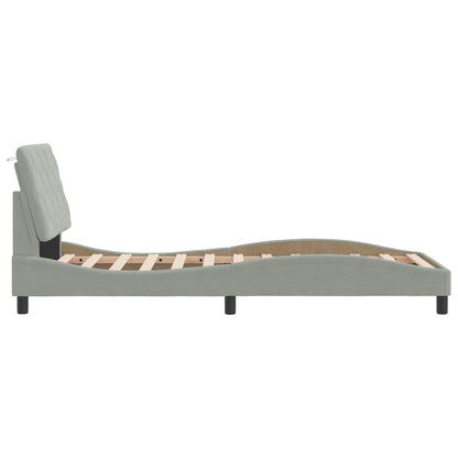 Giroletto senza Materasso Grigio Chiaro 90x200 cm Velluto