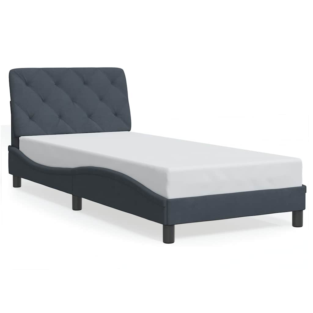 Giroletto senza Materasso Grigio Scuro 90x200 cm Velluto | homemem39