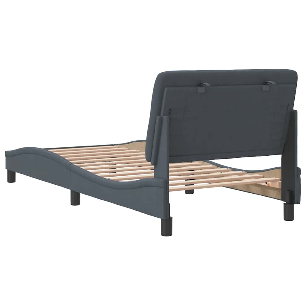 Giroletto senza Materasso Grigio Scuro 90x200 cm Velluto | homemem39