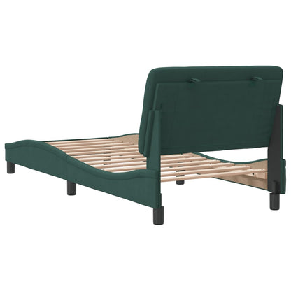 Giroletto senza Materasso Verde Scuro 90x200 cm in Velluto - homemem39