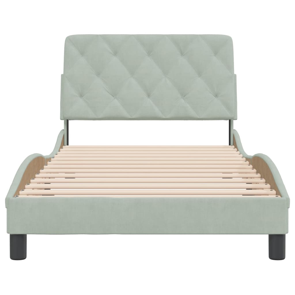 Giroletto senza Materasso Grigio Chiaro 100x200 cm Velluto - homemem39