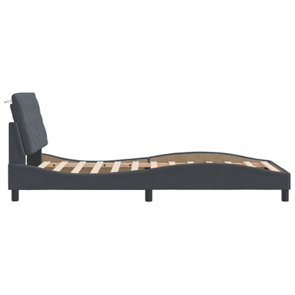 Giroletto senza Materasso Grigio Scuro 100x200 cm Velluto