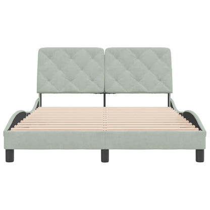 Giroletto senza Materasso Grigio Chiaro 120x200 cm Velluto