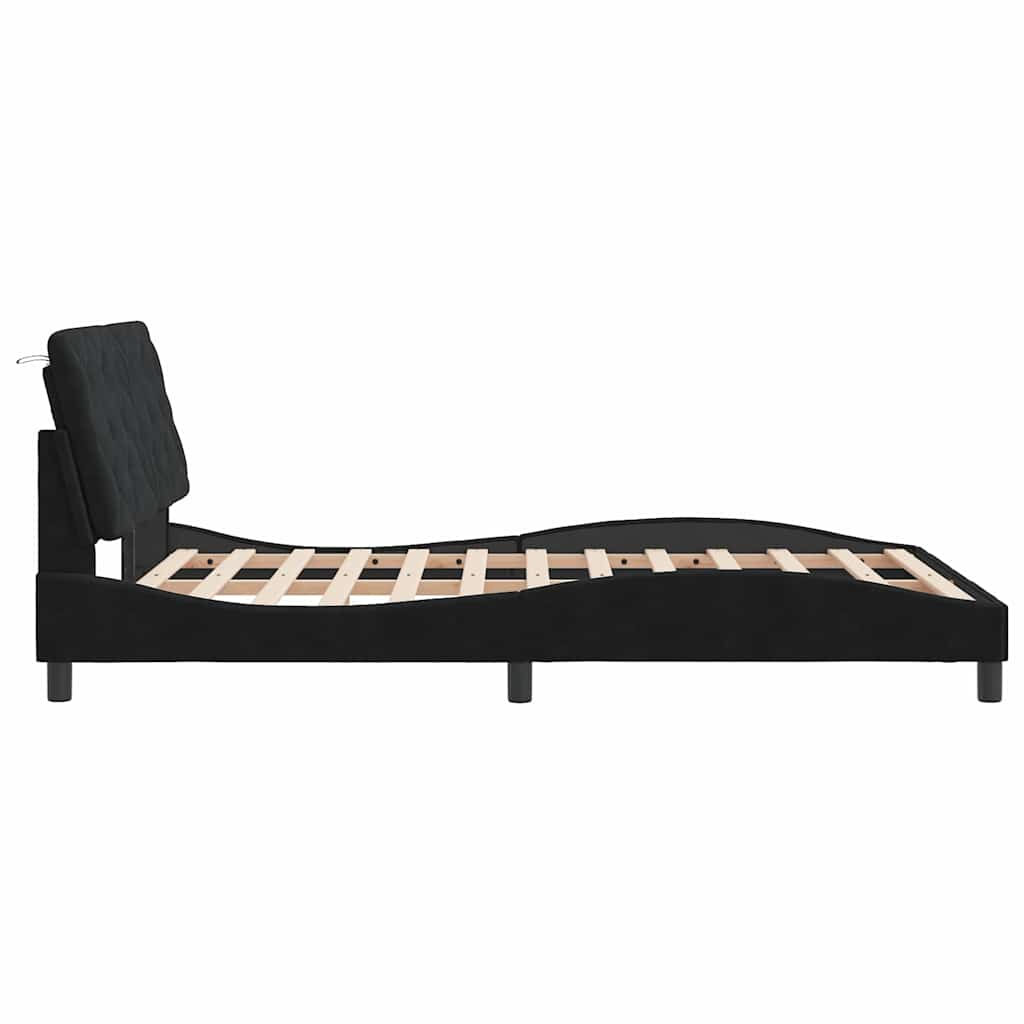 Giroletto senza Materasso Nero 120x200 cm Velluto | homemem39